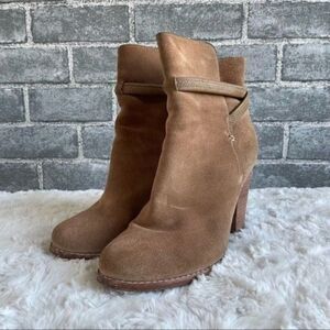Joie Rigby Suede Crisscross Ankle Booties Size 35.5